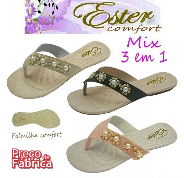 Rasteirinha adulta ESTER linha COMFORT ref.:680 (3 em 1)