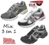 Tênis masculino adulto marca GLK referência Z9 (3 em 1)